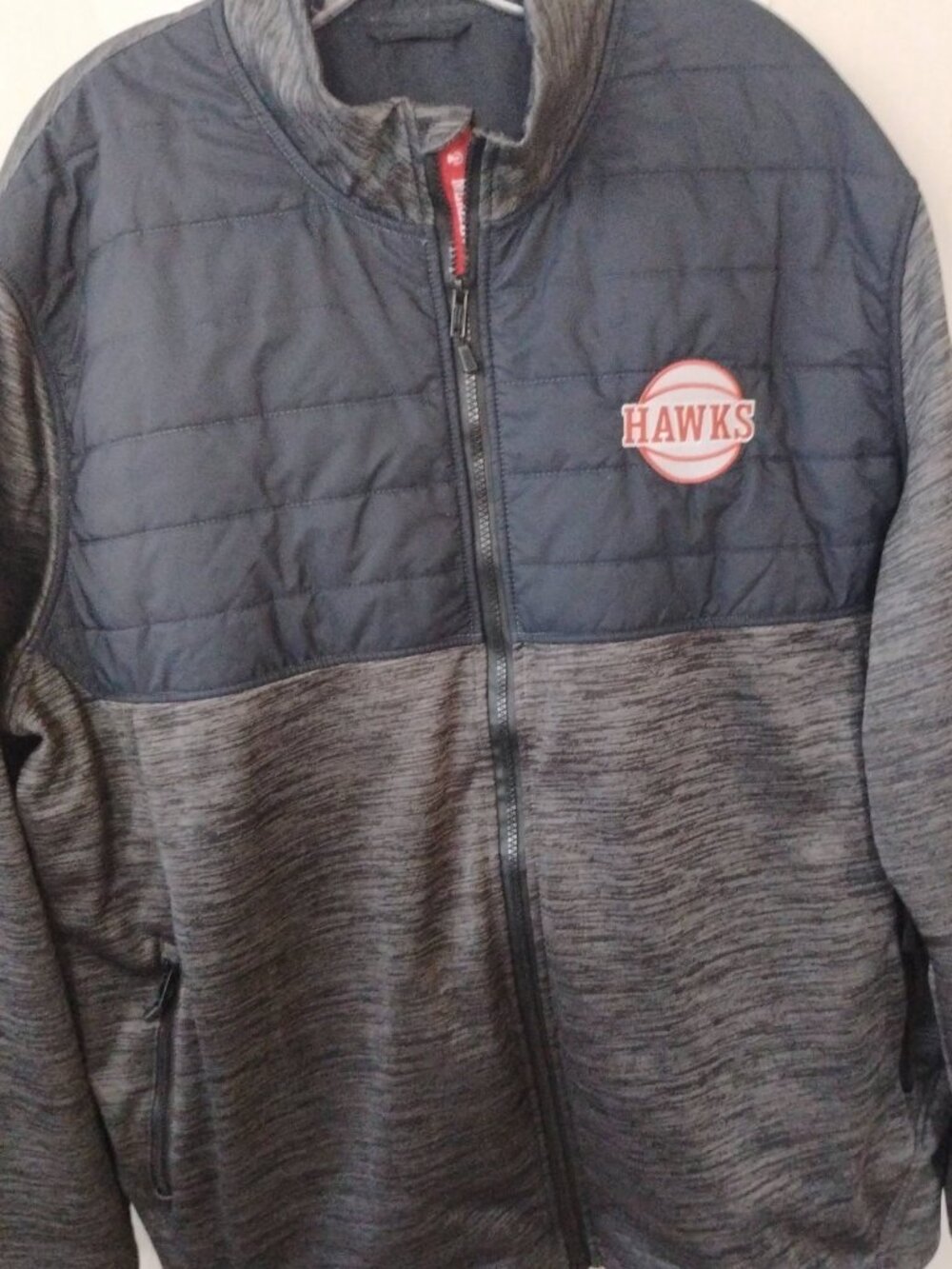 Men's Hawks Black/Grey Members Basketball Jacket Size 2XL
